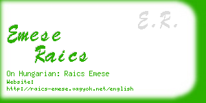 emese raics business card